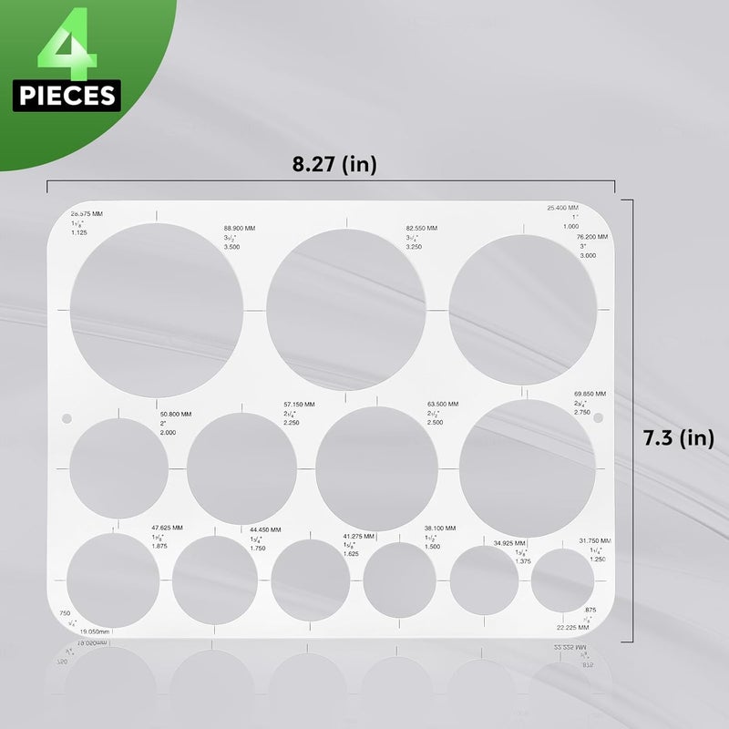 ENJOYLink Circle Template & Stencil 4-Pack Set Drafting Templates for Architecture, Engineering, Art Design, Office & School Multi-Size Reusable Drafting Tools - Image 3